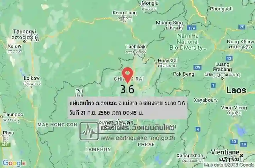 Chiang Rai gab es vier Erdbeben