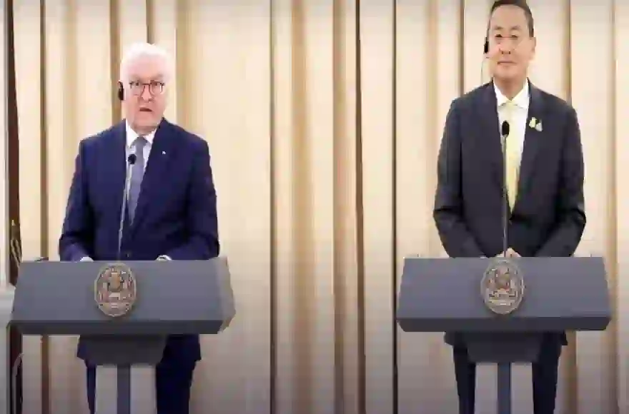 Deutscher Bundespräsident und thailändischer Premierminister im Gespraech