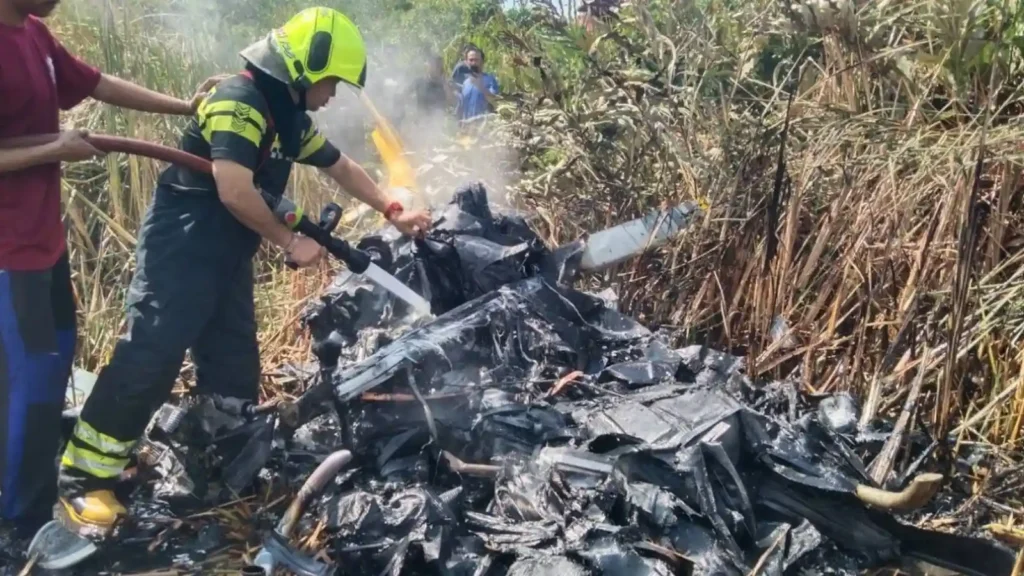 Hubschrauberabsturz in Samut Prakan: Pilot und Mechaniker verletzt
